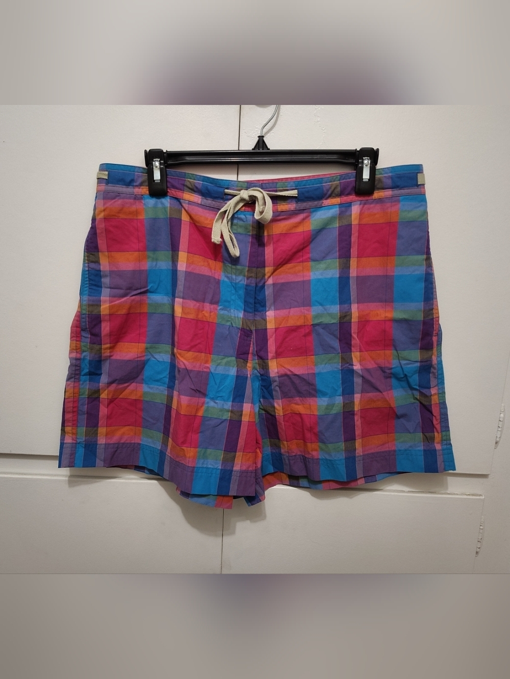 Lauren Ralph Lauren Women's Size 14 Plaid Shorts Colorful Pink Blue Preppy VTG